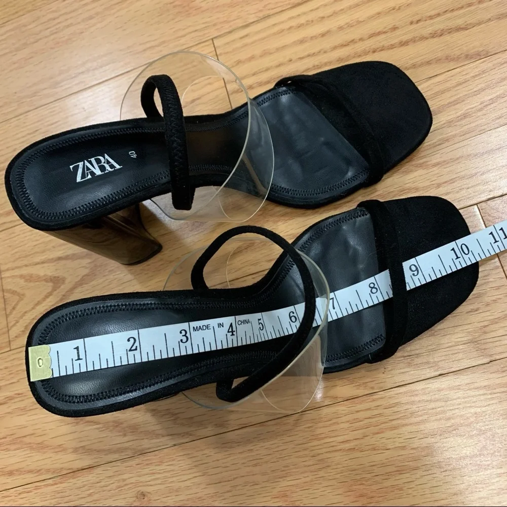 Zara Minimalist Tortoiseshell Methacrylate Heel Sandals - Picture 11 of 12